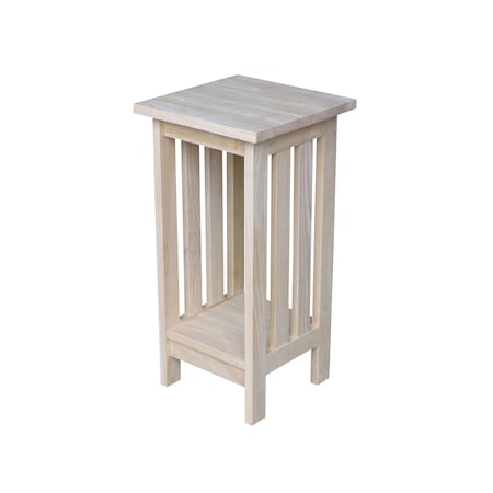 International Concepts Rectangle 24 in Mission Plant Stand, 12 W, 12 L, 24 in H, Wood, Unfinished 3071